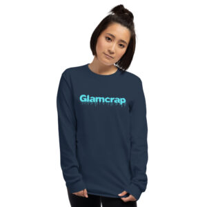Long sleeve t-shirt navy blue front model woman