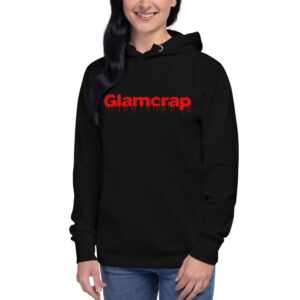 Premium hoodie black front slim woman
