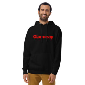 Premium hoodie black front slim man