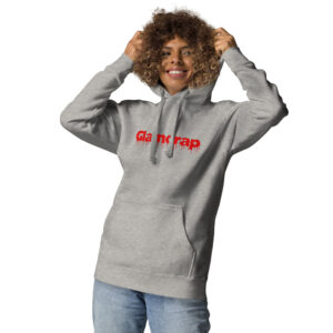 Premium hoodie grey front athletic woman