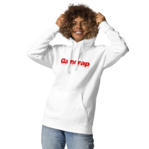 Premium hoodie white front athletic woman