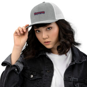 Trucker cap grey white front woman