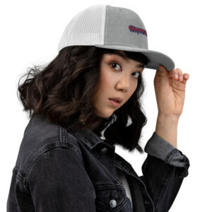Trucker cap grey white right side woman